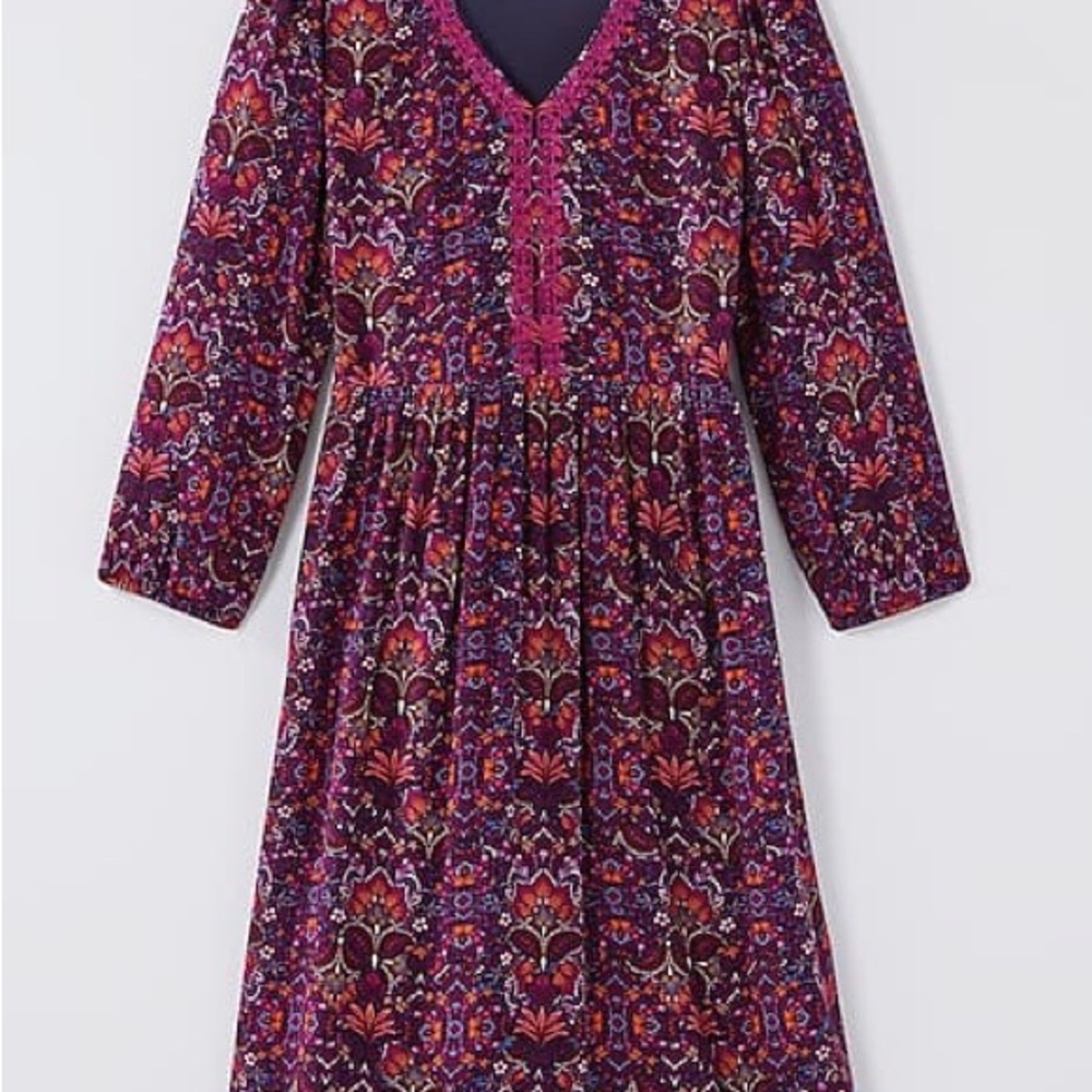 J. Jill East Village Purple Bohemian Dress